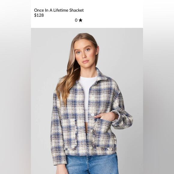 NWT! Blank NYC Once In A Lifetime Cropped Tweed Shacket - Size Large - Picture 5 of 16